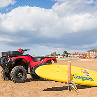 Buy canvas prints of RNLI paddle board and quad bike by Jason Wells