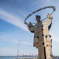 Buy canvas prints of New Brighton Clown statue by Jason Wells