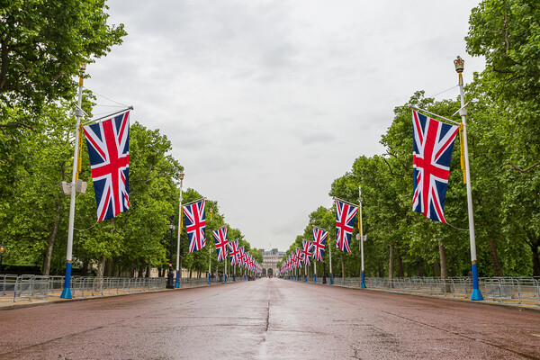 Union Jack lined Mall in London ready for the Jubi Picture Board by Jason Wells