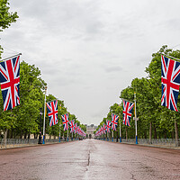 Buy canvas prints of Union Jack lined Mall in London ready for the Jubi by Jason Wells
