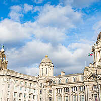 Buy canvas prints of Three Graces on the Liverpool skyline by Jason Wells