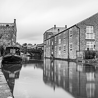 Buy canvas prints of Skipton canal in monochrome by Jason Wells