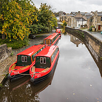 Buy canvas prints of Narrow boats in Skipton by Jason Wells