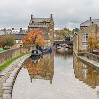 Buy canvas prints of Fallen leaves on the Skipton canal by Jason Wells