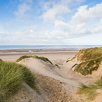 Buy canvas prints of Formby beach over the sand dunes by Jason Wells