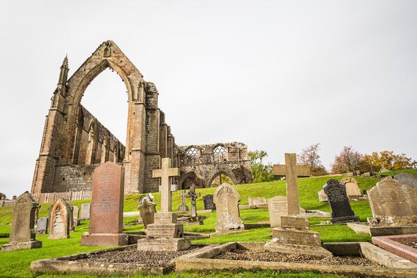 Graves in front of Bolton Abbey Picture Board by Jason Wells