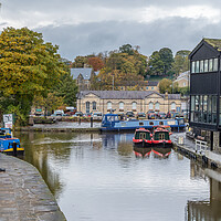 Buy canvas prints of Looking down on Skipton canal basin by Jason Wells