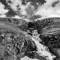Buy canvas prints of Cray waterfall in black and white by Jason Wells