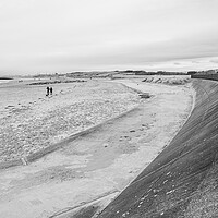 Buy canvas prints of Leasowe Bay in black and white by Jason Wells