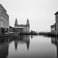 Buy canvas prints of Liver Building reflecting in Princes Dock by Jason Wells