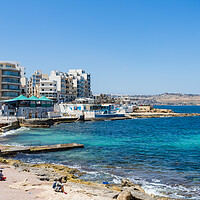 Buy canvas prints of Bugibba sea front by Jason Wells