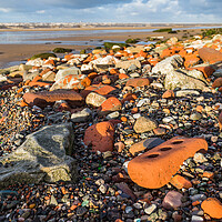 Buy canvas prints of Red bricks up close on Crosby beach by Jason Wells