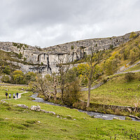 Buy canvas prints of Tourists exploring Malham Cove by Jason Wells