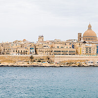 Buy canvas prints of Valletta waterfront from Marsamxett Harbour by Jason Wells