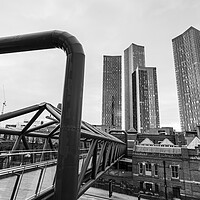 Buy canvas prints of Deansgate Square in monochrome by Jason Wells