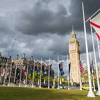 Buy canvas prints of Commonwealth flags in front of Big Ben by Jason Wells