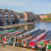 Buy canvas prints of Narrow boats at the Ellesmere Port Easter boat gathering by Jason Wells