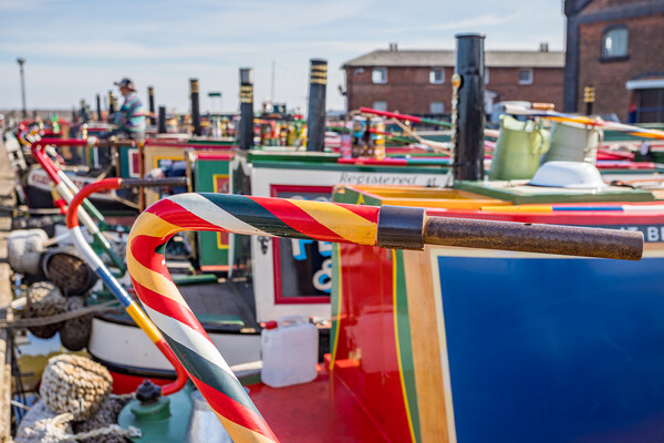 Colourful steering tillers on narrow boats Picture Board by Jason Wells
