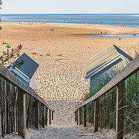 Buy canvas prints of Steps down to the beach huts by Jason Wells