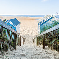 Buy canvas prints of Sandy steps lead down to the beach at Wells next t by Jason Wells