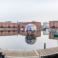 Buy canvas prints of Floating Earth in Liverpool's Royal Albert Dock by Jason Wells
