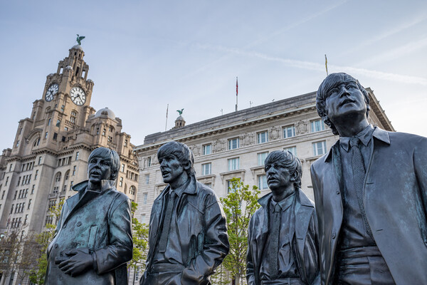 The Beatles Statue on the Liverpool waterferfront Picture Board by Jason Wells