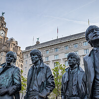 Buy canvas prints of The Beatles Statue on the Liverpool waterferfront by Jason Wells