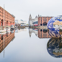 Buy canvas prints of Liverpool Floating Earth panorama by Jason Wells