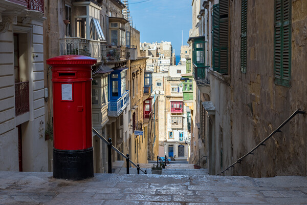 Valletta's Iconic Red Post Box Picture Board by Jason Wells