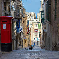 Buy canvas prints of Valletta's Iconic Red Post Box by Jason Wells