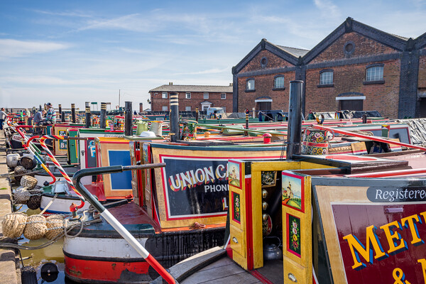 Vibrant Narrow Boats on Ellesmere Canal Picture Board by Jason Wells