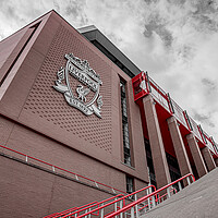 Buy canvas prints of Looking up at the Main Stand at Anfield by Jason Wells