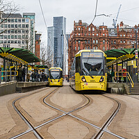 Buy canvas prints of Trams in St Peters Square by Jason Wells