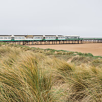 Buy canvas prints of St Anne's Pier behind sand dunes by Jason Wells