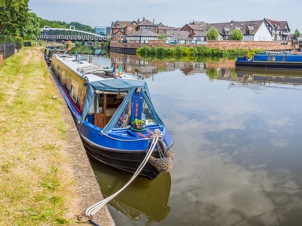 Colourful narrow boats grace Northwich Quay Picture Board by Jason Wells