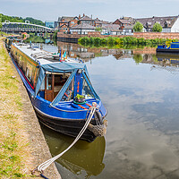Buy canvas prints of Colourful narrow boats grace Northwich Quay by Jason Wells