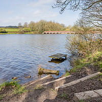 Buy canvas prints of Tranquil Fishing haven in Carr Mill Dam by Jason Wells