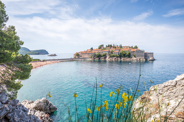 Adriatic Jewel: The Sveti Stefan Island Picture Board by Jason Wells