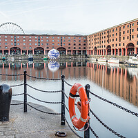 Buy canvas prints of Albert Dock framing the Floating Earth by Jason Wells