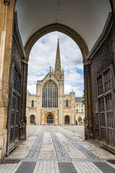 Norwich Cathedral seen through Erpingham Gate Picture Board by Jason Wells