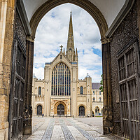 Buy canvas prints of Norwich Cathedral seen through Erpingham Gate by Jason Wells