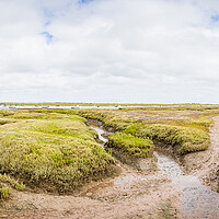 Buy canvas prints of Brancaster Staithe marshes panorama by Jason Wells