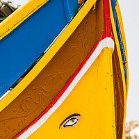 Buy canvas prints of Luzzu boat up close by Jason Wells