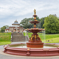 Buy canvas prints of Ornamental Fountain at Mesnes Park by Jason Wells