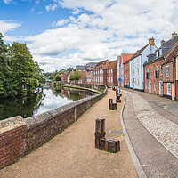 Buy canvas prints of Vibrant houses along the River Wensum by Jason Wells