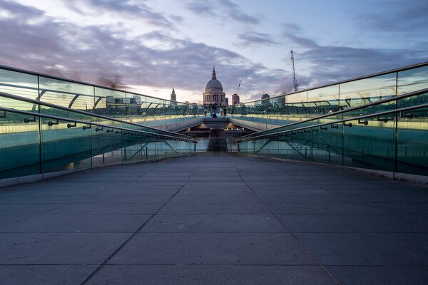 Millennium Bridge leads into St Pauls at twilight Picture Board by Jason Wells
