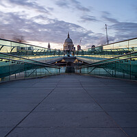 Buy canvas prints of Millennium Bridge leads into St Pauls at twilight by Jason Wells