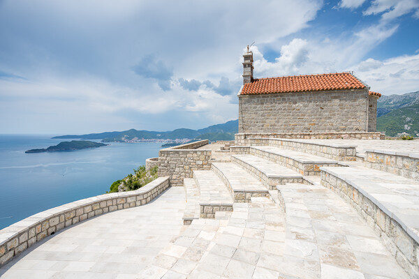 St Sava Church in front of the Budva Riverira Picture Board by Jason Wells