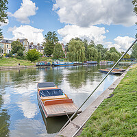 Buy canvas prints of Punt tied on the River Cam by Jason Wells