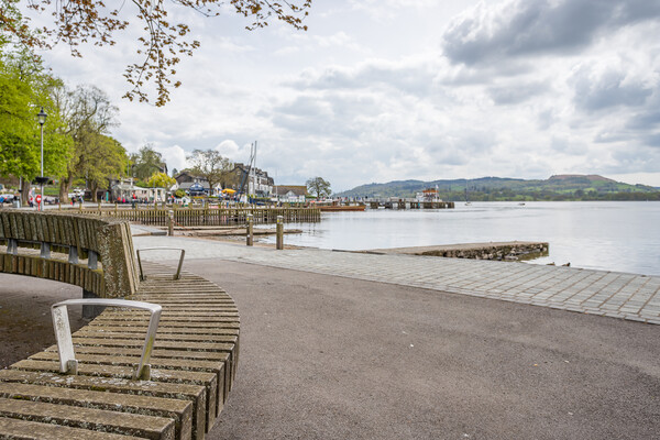 Curved bench overlooking the Ambleside waterfront Picture Board by Jason Wells